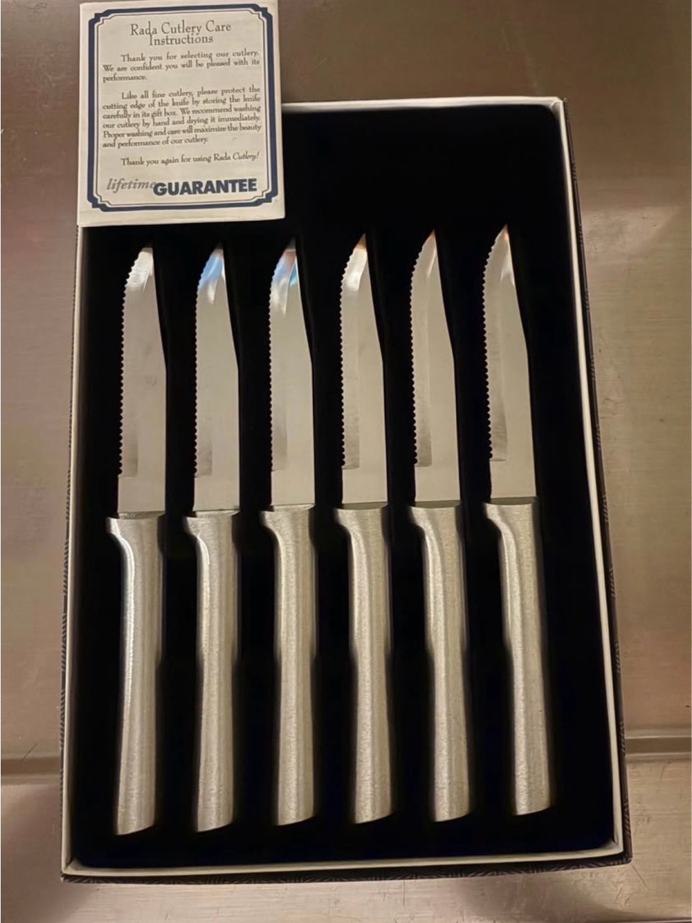 Rada Stainless Steel Serrated Steak Knives - Set of 6